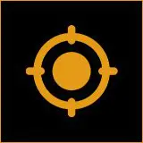 01 Orange target icon on black background.