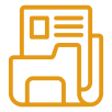 Mask group-2 Folder and document icon, orange outline.