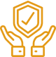 Mask group Shield and hands symbolizing protection and security.